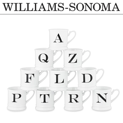 [해외][윌리엄 소노마] Monogram Mug (19종 중 선택) (4pcs)